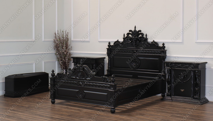3pc Black Goth Gargoyle Bedroom Set