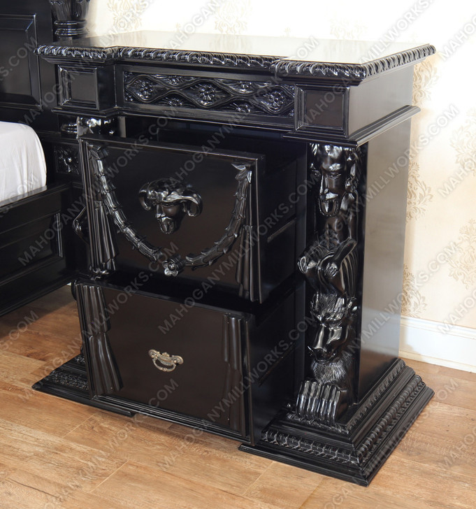 3pc Black Goth Gargoyle Bedroom Set