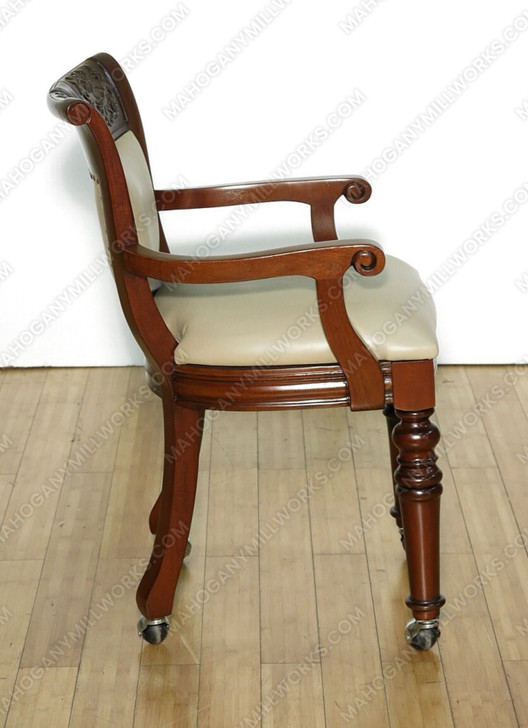 Mahogany Genuine Leather Game Poker Chairs (8)