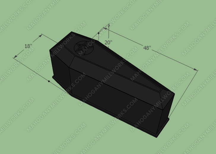 Custom Black Gothic Coffin Shaped Blanket & Storage Trunk