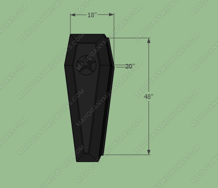 Custom Black Gothic Coffin Shaped Blanket & Storage Trunk