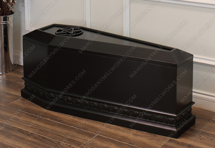 Custom Black Gothic Coffin Shaped Blanket & Storage Trunk