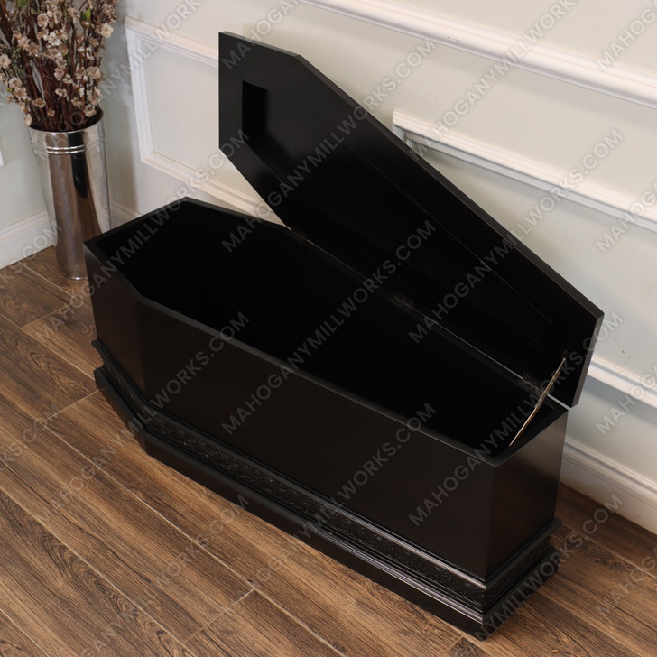 Custom Black Gothic Coffin Shaped Blanket & Storage Trunk