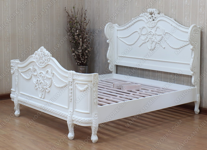 Majestic White French Napoleon Bonaparte Bed