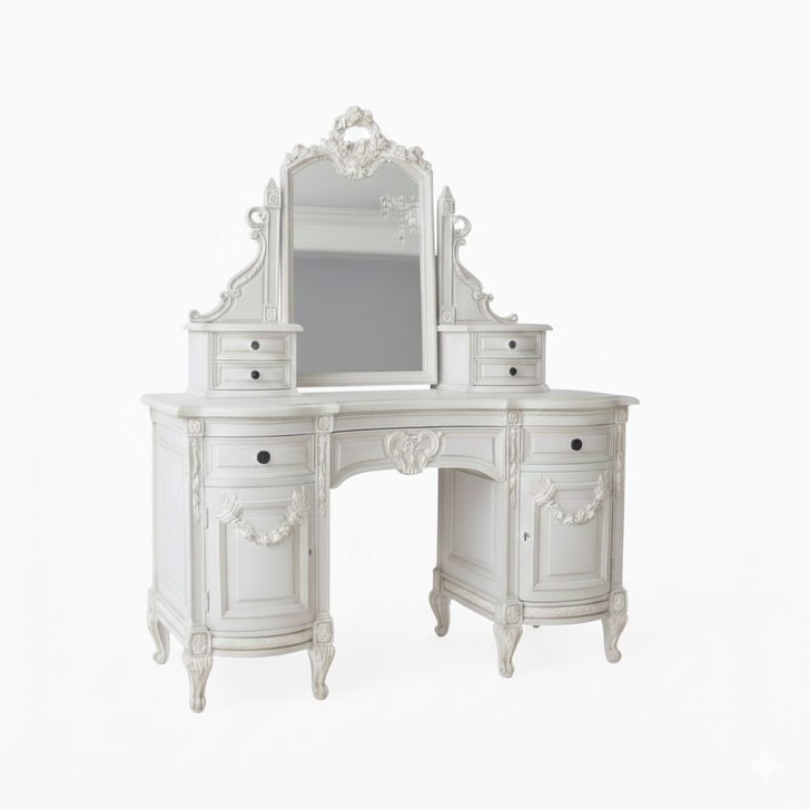 Majestic French Bonaparte Make-up Vanity Dresser w/ Mirror