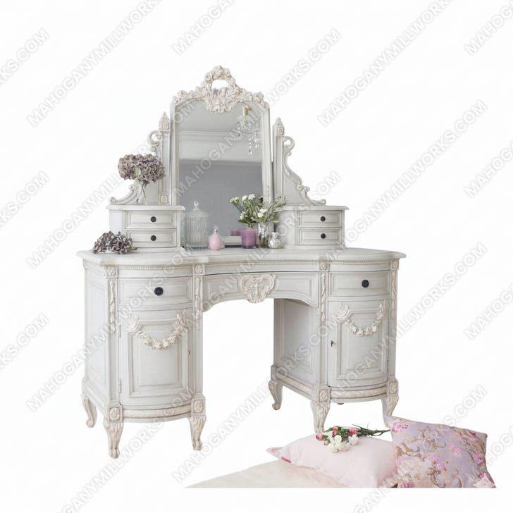 Majestic French Bonaparte Make-up Vanity Dresser w/ Mirror