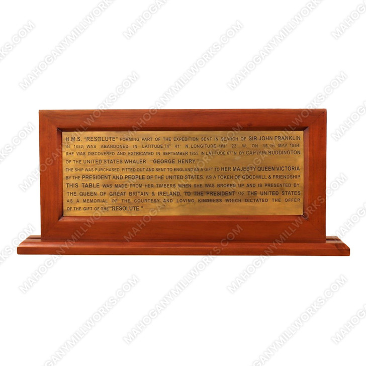 Large Framed Solid Brass Oval Office Resolute Plaque Inscription (24" x 11")