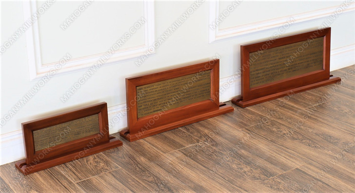 Large Framed Solid Brass Oval Office Resolute Plaque Inscription (24" x 11")