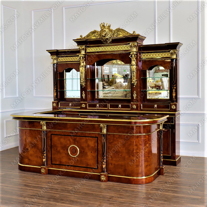 10ft Custom French Empire Inlay Pub Bar