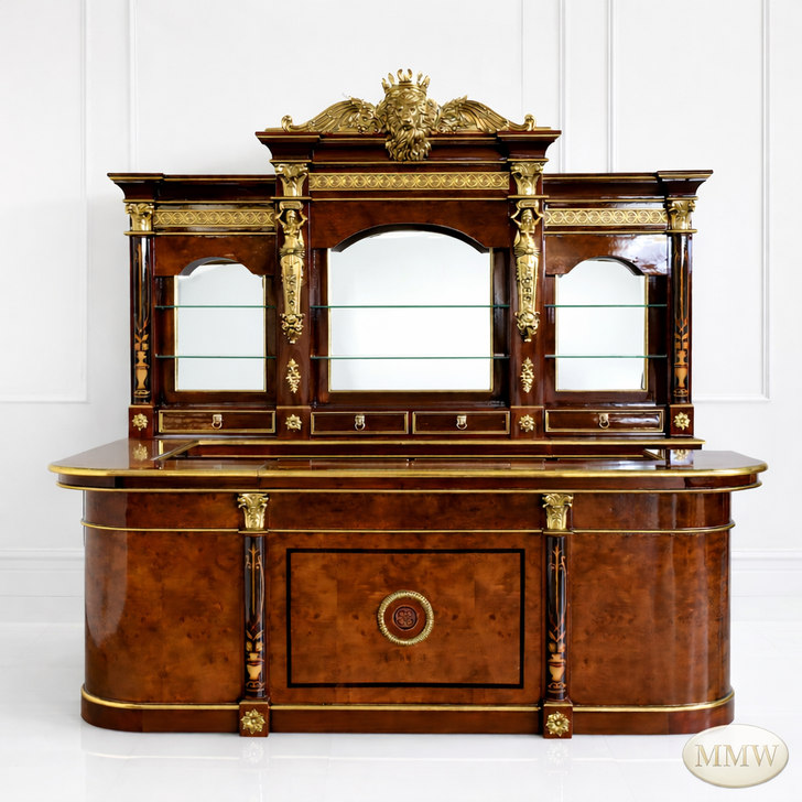 10ft French Empire Inlaid Pub Bar