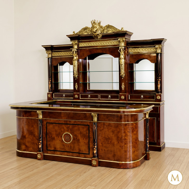 10ft French Empire Inlaid Pub Bar