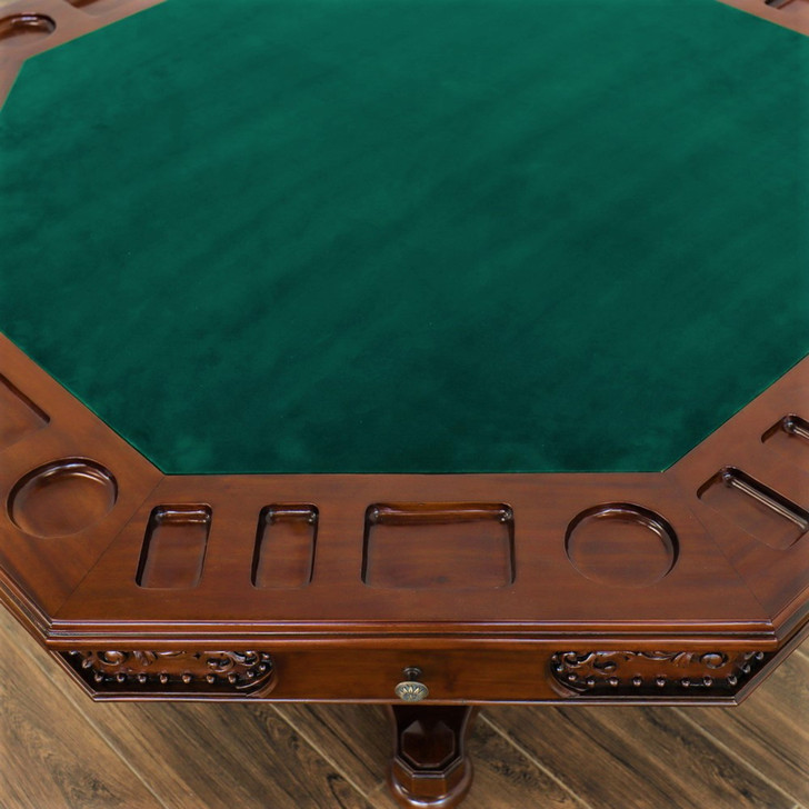 5pc Mahogany Poker/Game Table Set w/ 4 Chairs