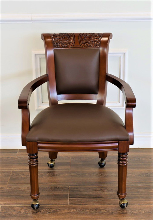 5pc Mahogany Poker/Game Table Set w/ 4 Chairs