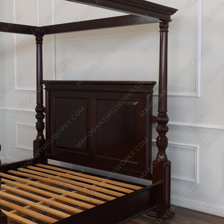 Casablanca Tobacco Finish Canopy Bed w/ Plain Panel headboard
