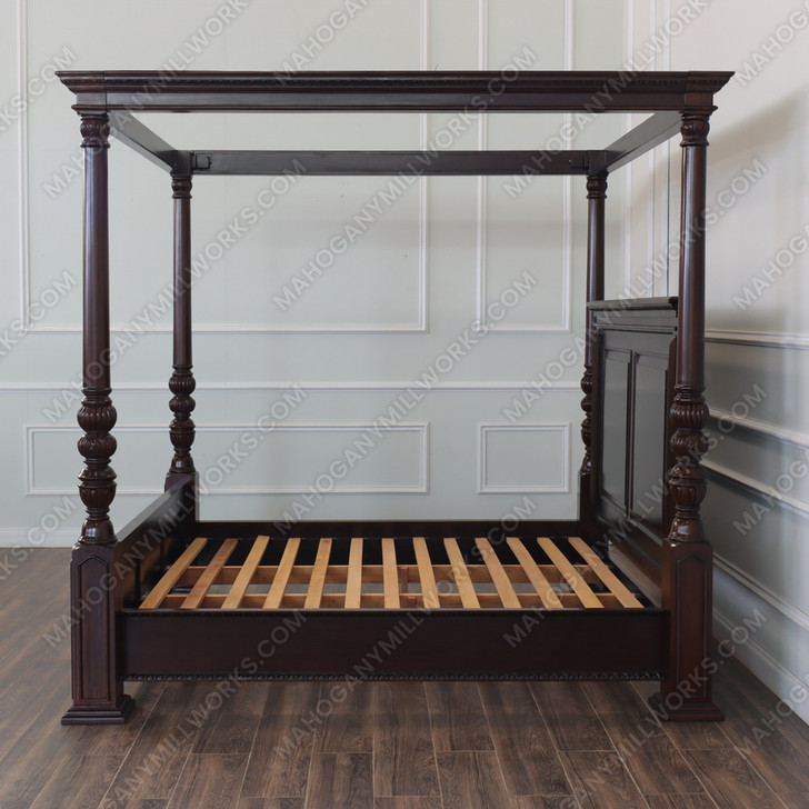 Casablanca Tobacco Finish Canopy Bed w/ Plain Panel headboard