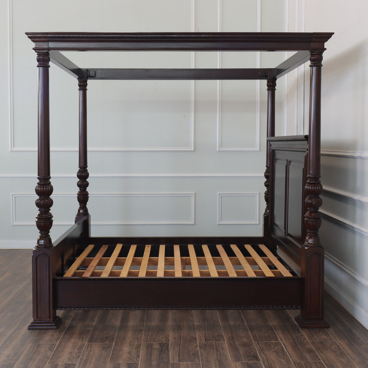 Casablanca Tobacco Finish Canopy Bed w/ Plain Panel headboard