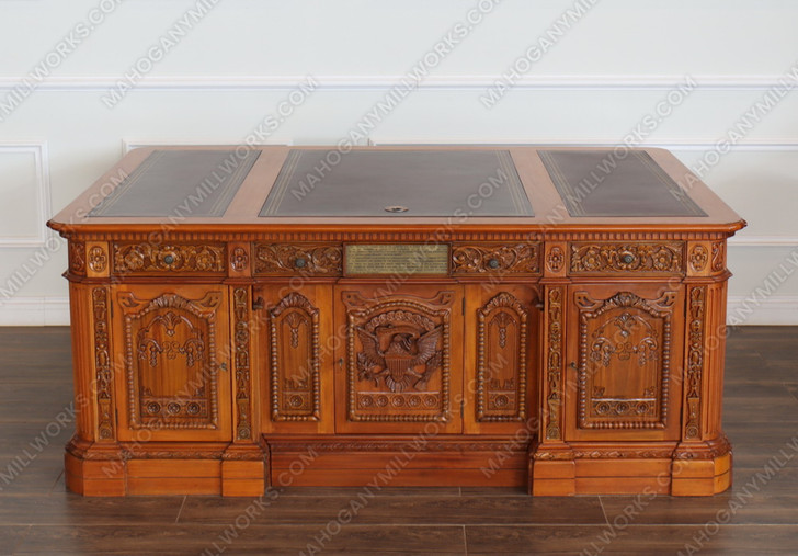 6.5ft Natural Light Mahogany Presidential Resolute Desk