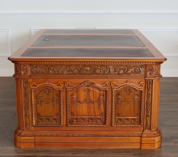 6.5ft Natural Light Mahogany Presidential Resolute Desk