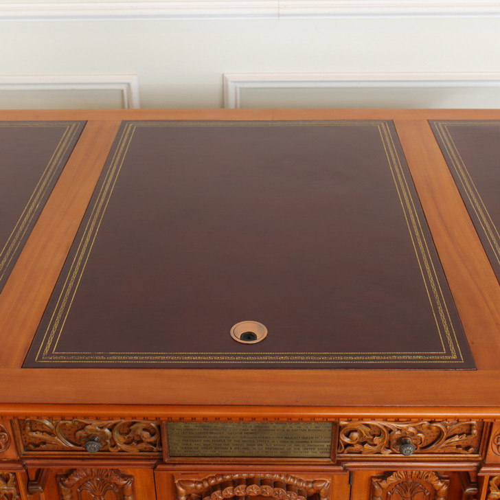 6.5ft Natural Light Mahogany Presidential Resolute Desk