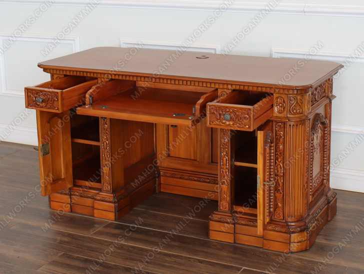 57" Natural Mahogany Presidential Resolute Office Credenza