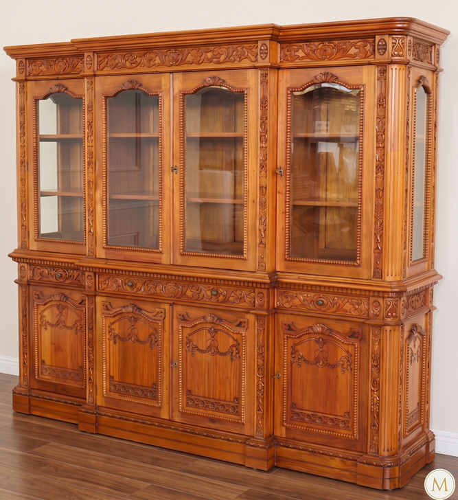 8ft Light Mahogany Resolute Breakfront Bookcase