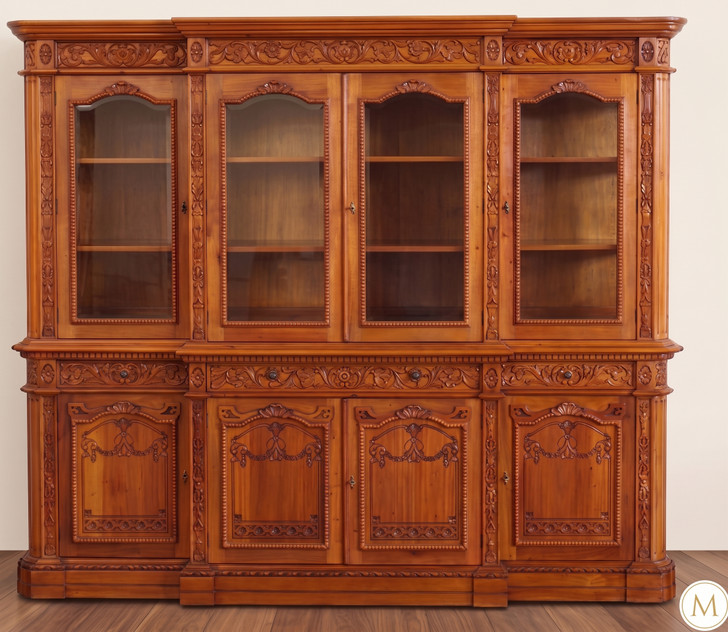 8ft Light Mahogany Resolute Breakfront Bookcase
