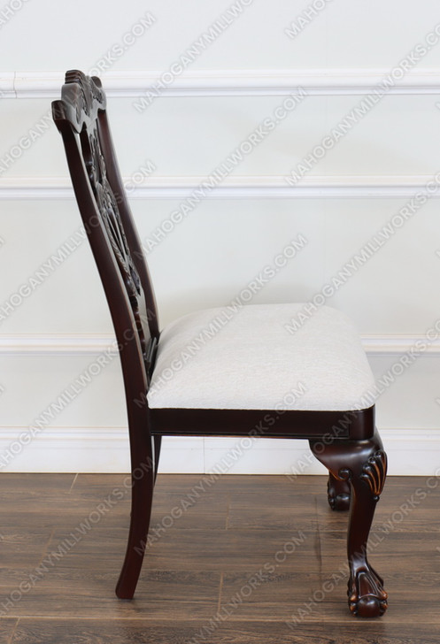 Dark Mahogany Chippendale Ball & Claw Dining Side Chairs (4)