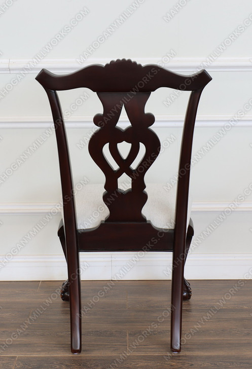 Dark Mahogany Chippendale Ball & Claw Dining Side Chairs Set (4)