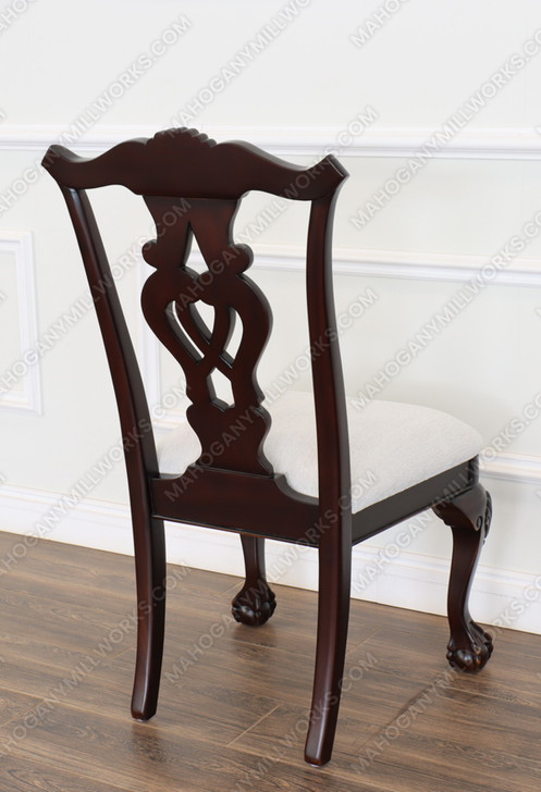 Dark Mahogany Chippendale Ball & Claw Dining Side Chairs Set (4)