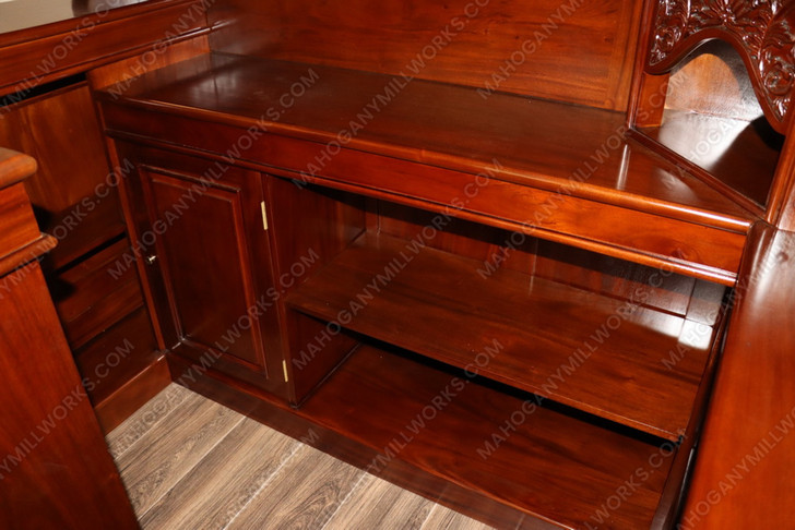 6.5ft Custom Mahogany Stained Glass Corner Canopy Pub Bar