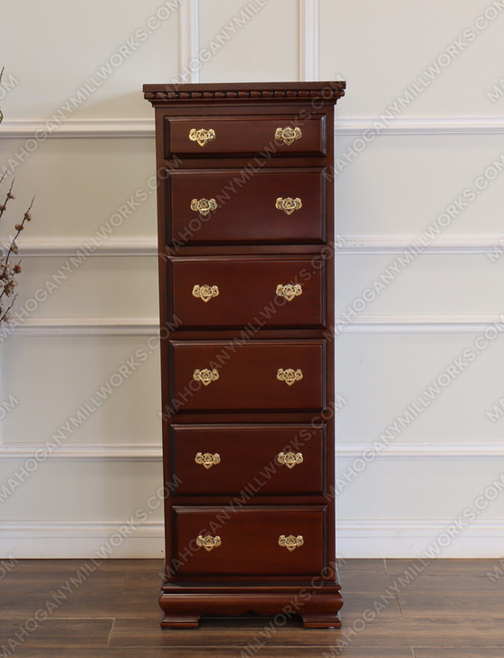 Tall Narrow 6 Drawer Executive Office Storage Cabinet
