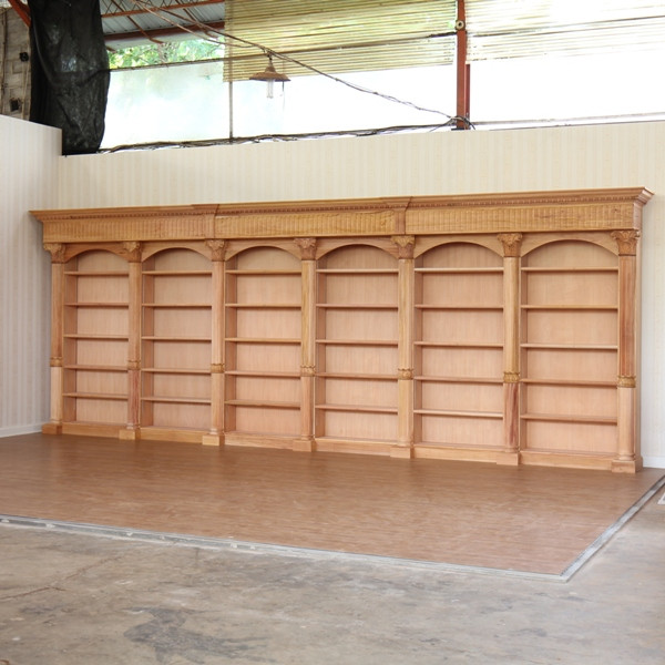 18.5ft Mahogany Sectional Open Bookcase