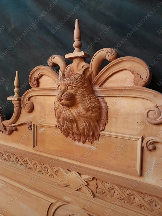 Custom Black Gothic Cat Bed w/ Carved Cat Statues