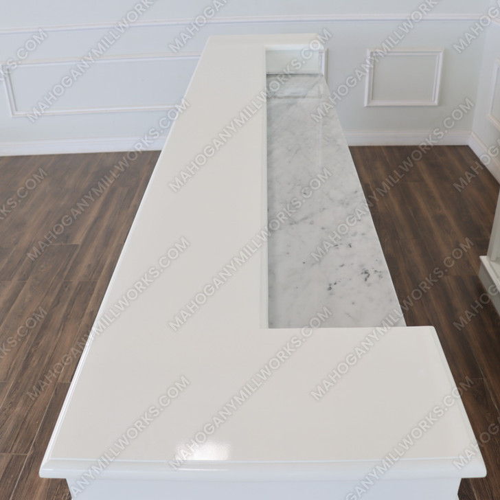 10ft White Corinthian Pub Bar Set w/ Bartender Working Area