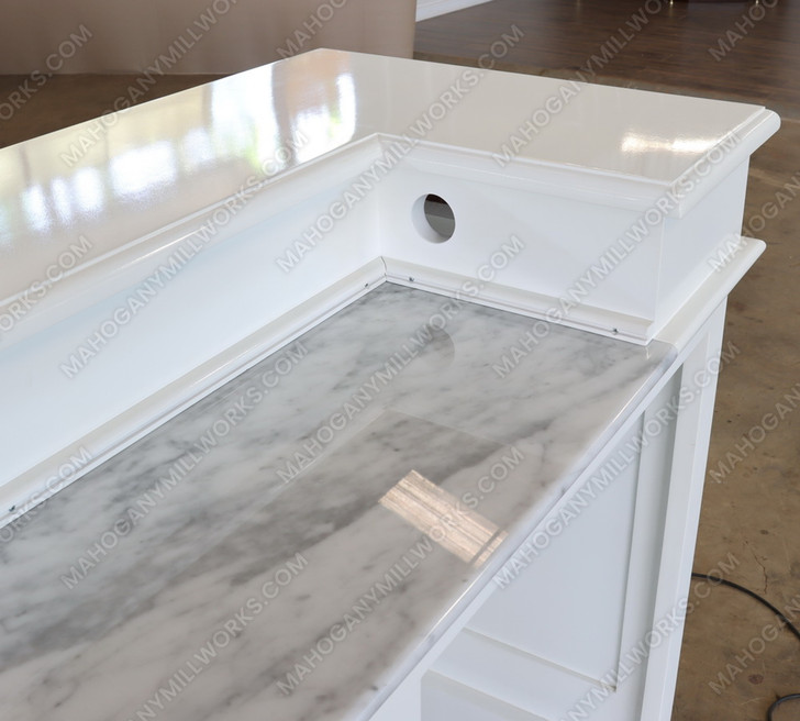 10ft White Corinthian Pub Bar Set w/ Bartender Working Area