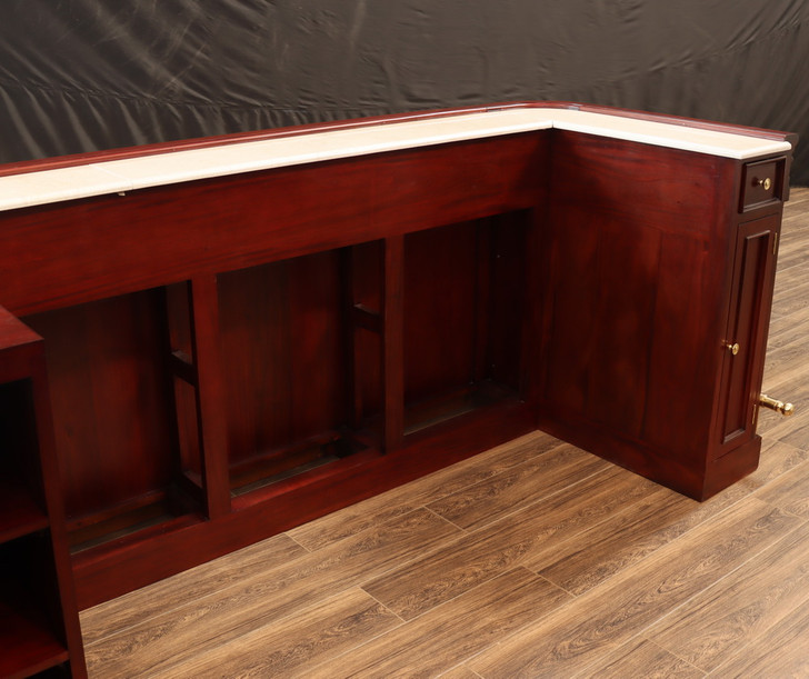 15ft Custom Mahogany L-Shape Pub Bar Set (15ft x 87"H)