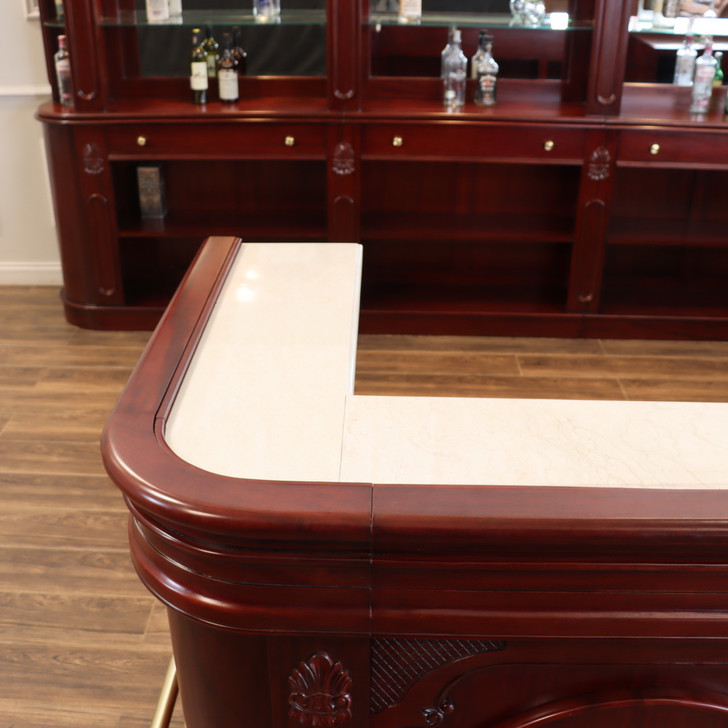 15ft Custom Mahogany L-Shape Pub Bar Set (15ft x 87"H)