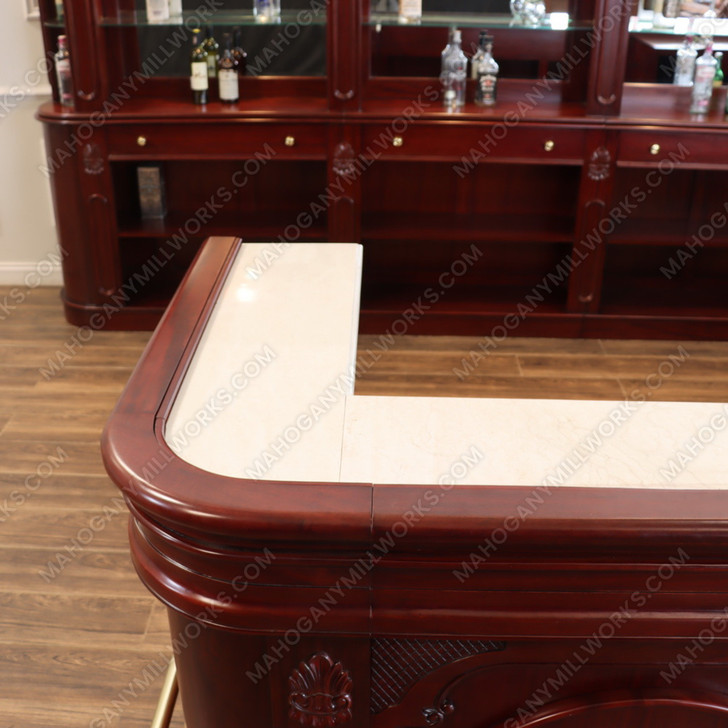 15ft Mahogany/Cherry L-Shape Pub Bar (15ft x 87"H)