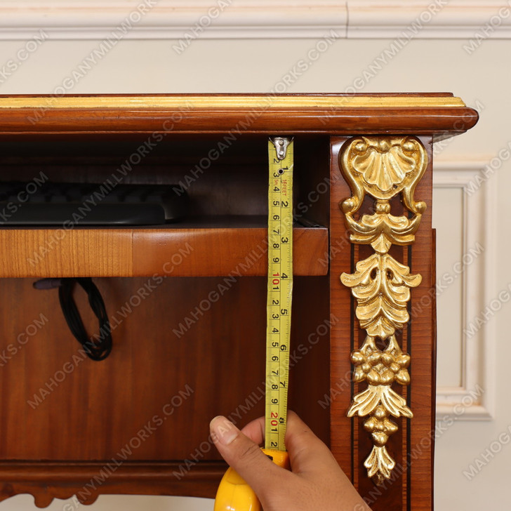 Large Marquetry Inlay U-Shape Desk