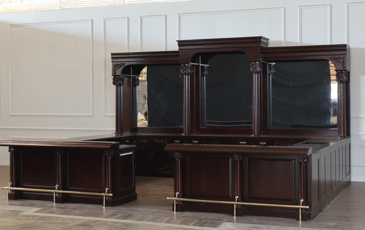 Large Customized Mahogany Blackburn Pub Bar Set