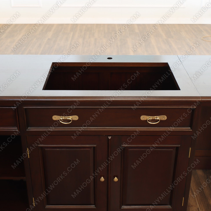 Large Custom Mahogany Wraparound Pub Bar