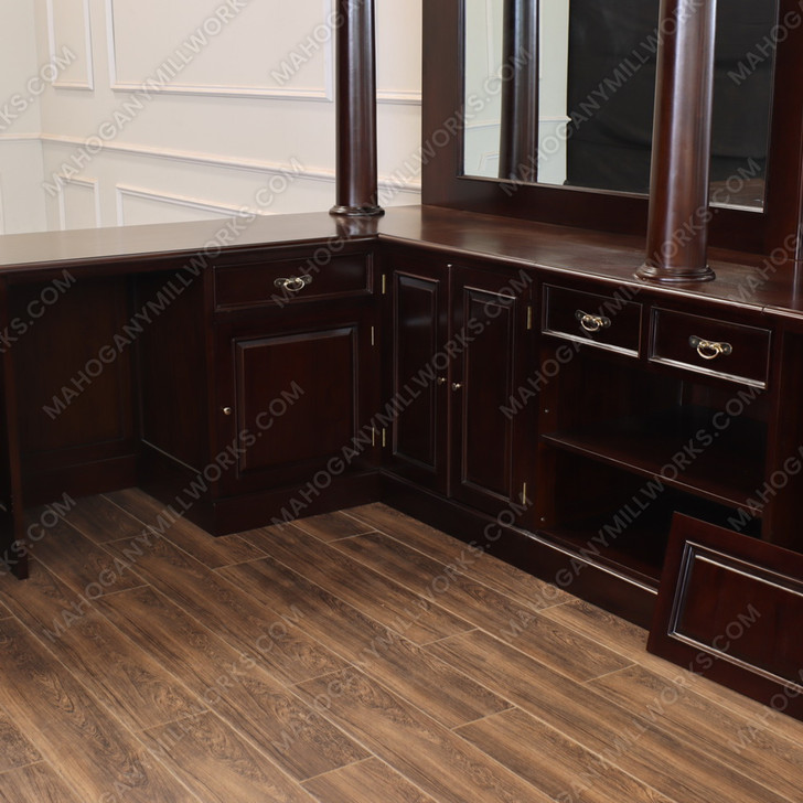 Large Custom Mahogany Wraparound Pub Bar