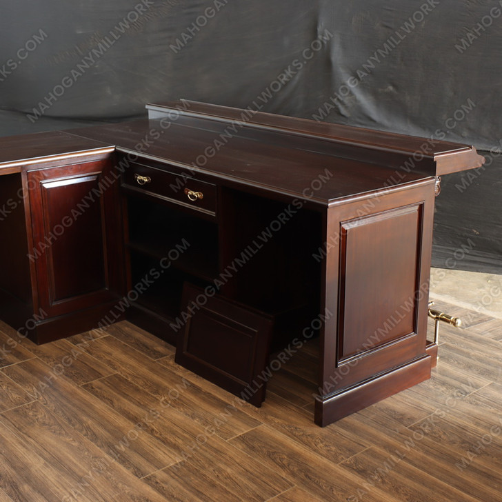 Large Custom Mahogany Wraparound Pub Bar