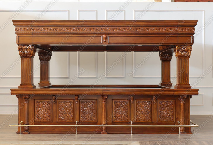 15ft Large Ornate  Heavily Carved Canopy Pub Bar
