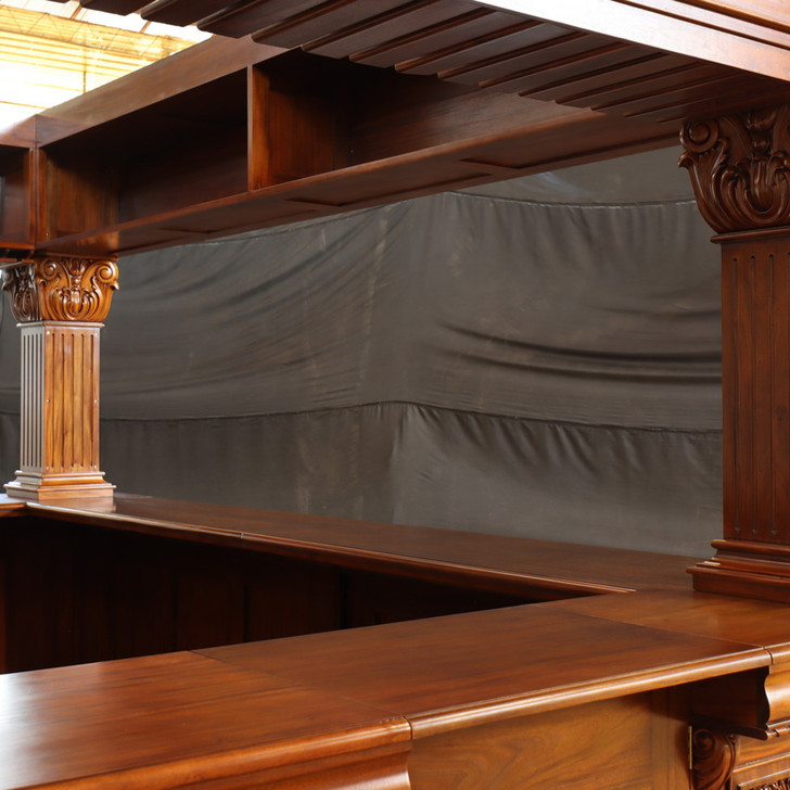 15ft Large Ornate  Heavily Carved Canopy Pub Bar