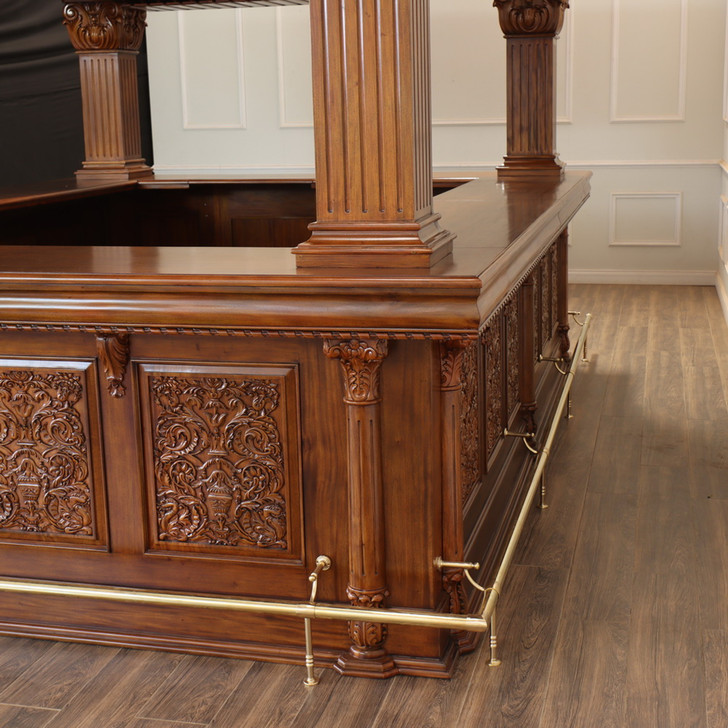 15ft Large Ornate  Heavily Carved Canopy Pub Bar