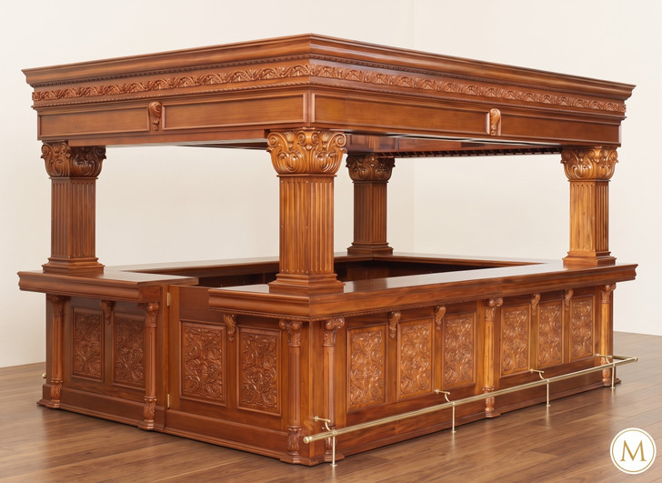 15ft Large Ornate  Heavily Carved Canopy Pub Bar
