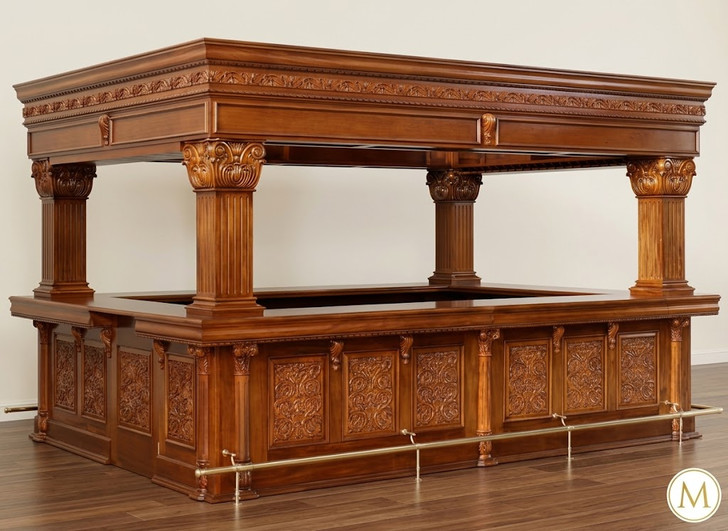 15ft Large Ornate  Heavily Carved Canopy Pub Bar