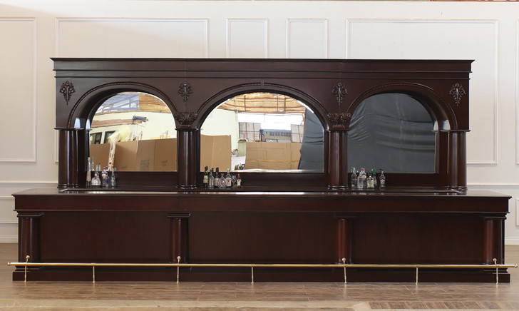20ft Custom Mahogany Commercial Restaurant Brunswick Pub Bar Set