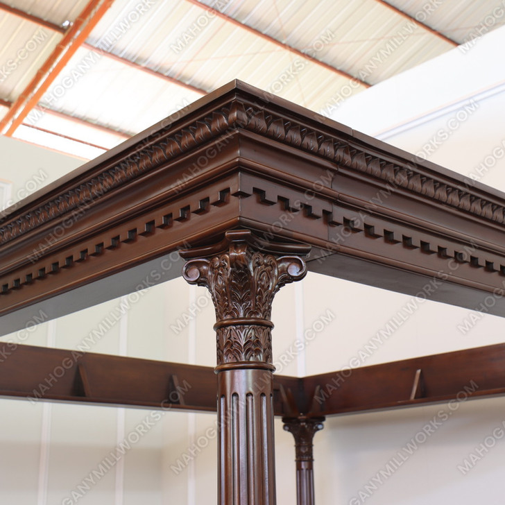 Walnut Roman Canopy Bed (E. King)